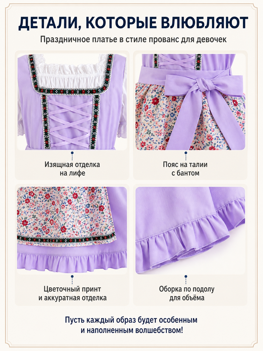 Dirndl Dress with Apron and Headscarf, Purple
