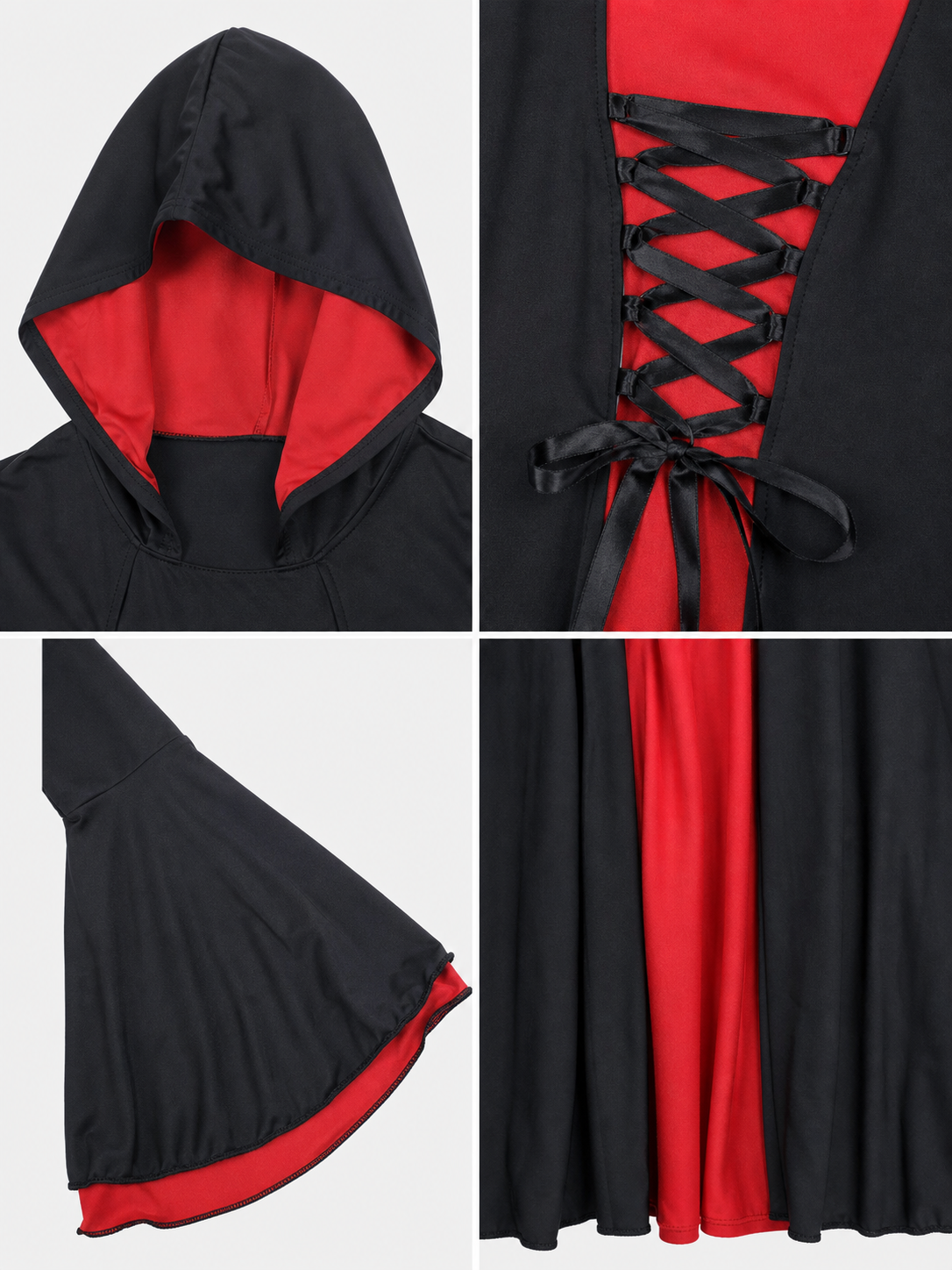 Pirate-Style Carnival Dress, Black and Red