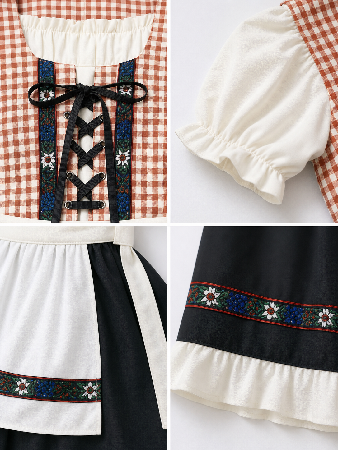 This traditional costume is designed in a vintage folk style and is suitable for