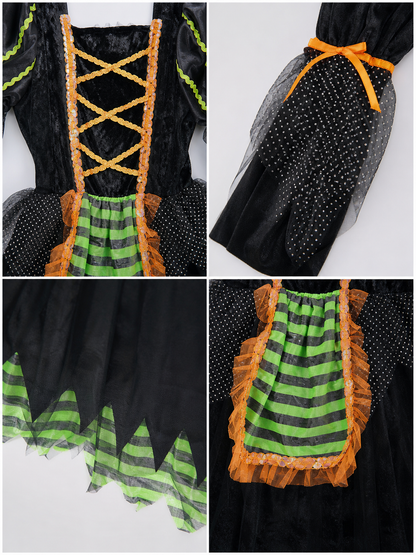 Witch Costume with Pointed Hat for Cosplay