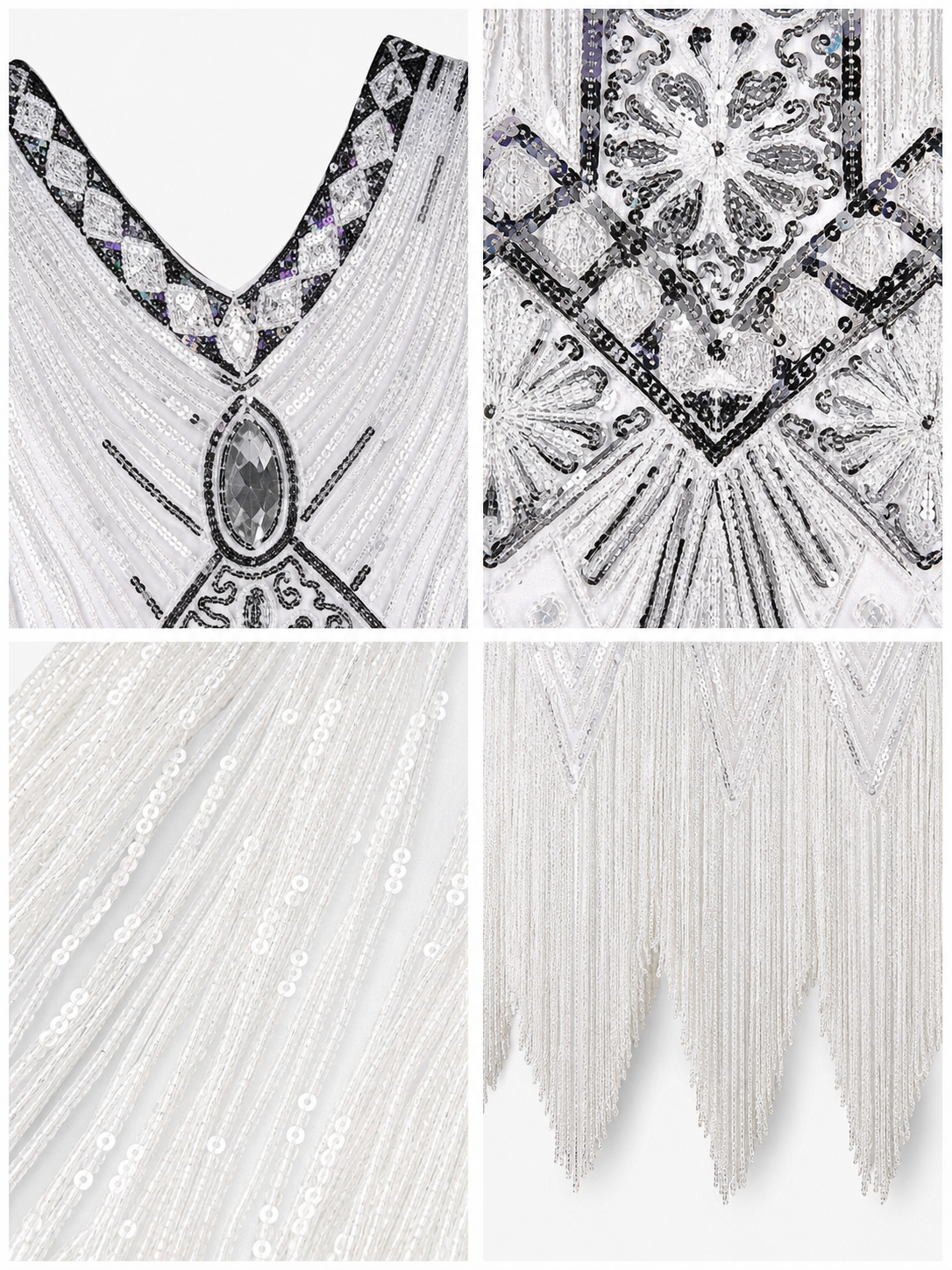 1920s-Style Sequin Fringe Dress