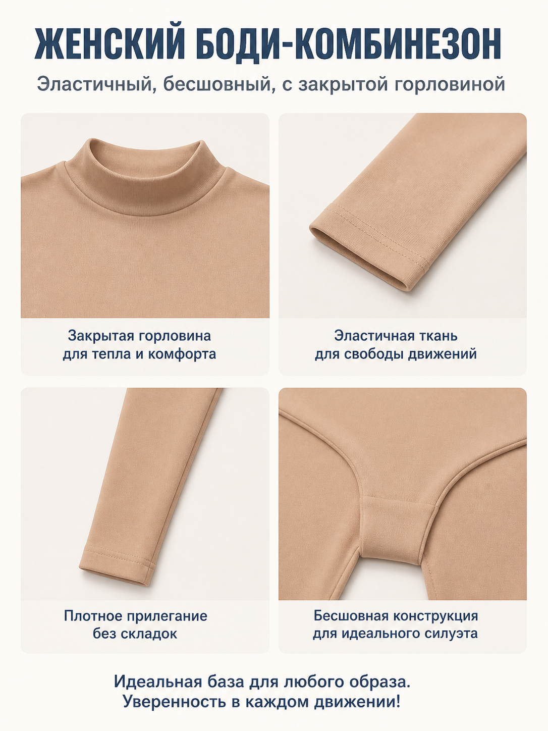 Fitted Skin-Tone Dance Jumpsuit detail view