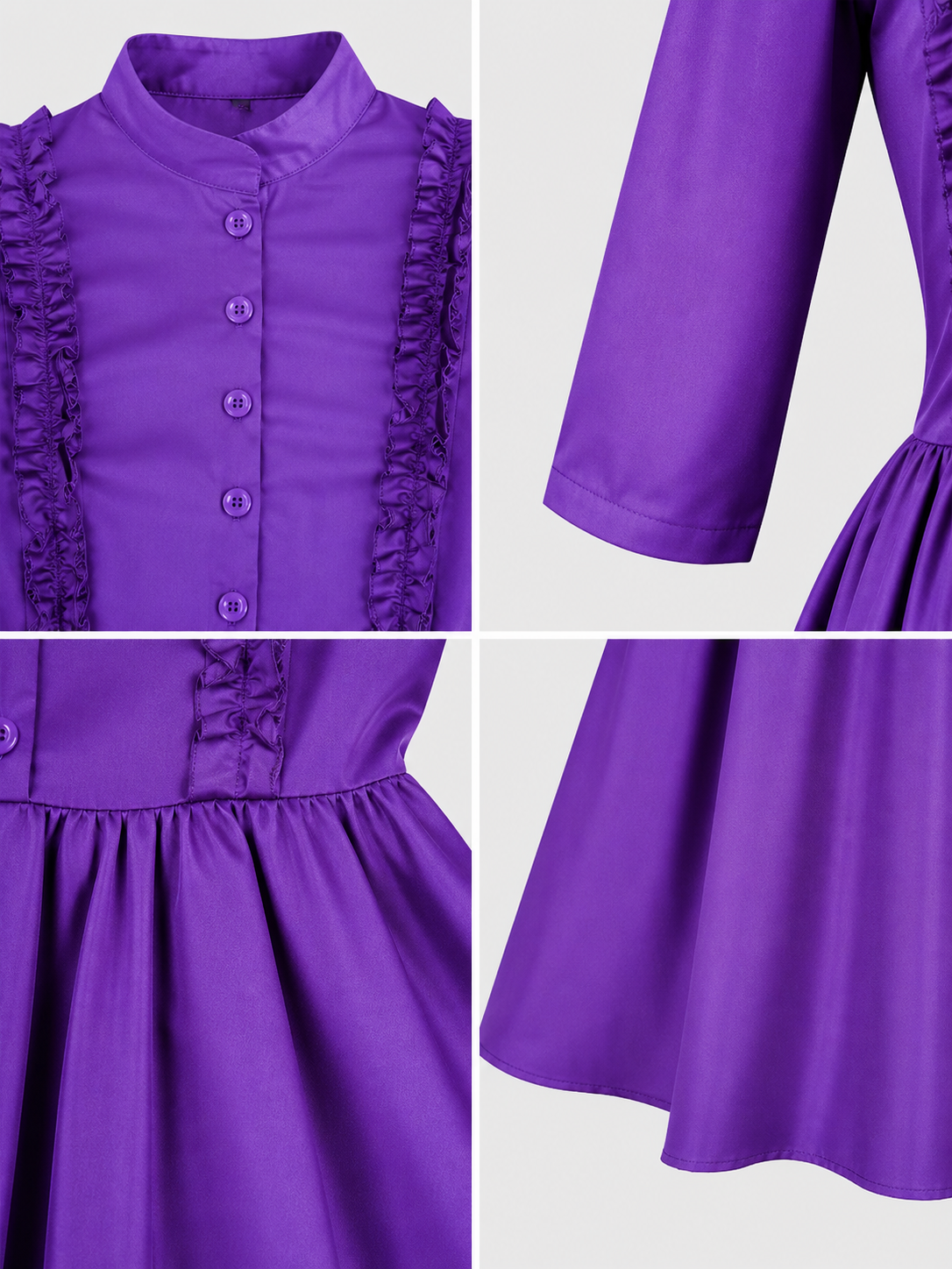 Gothic Victorian Dress with Stand Collar