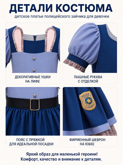 Police Rabbit Carnival Costume with Carrot