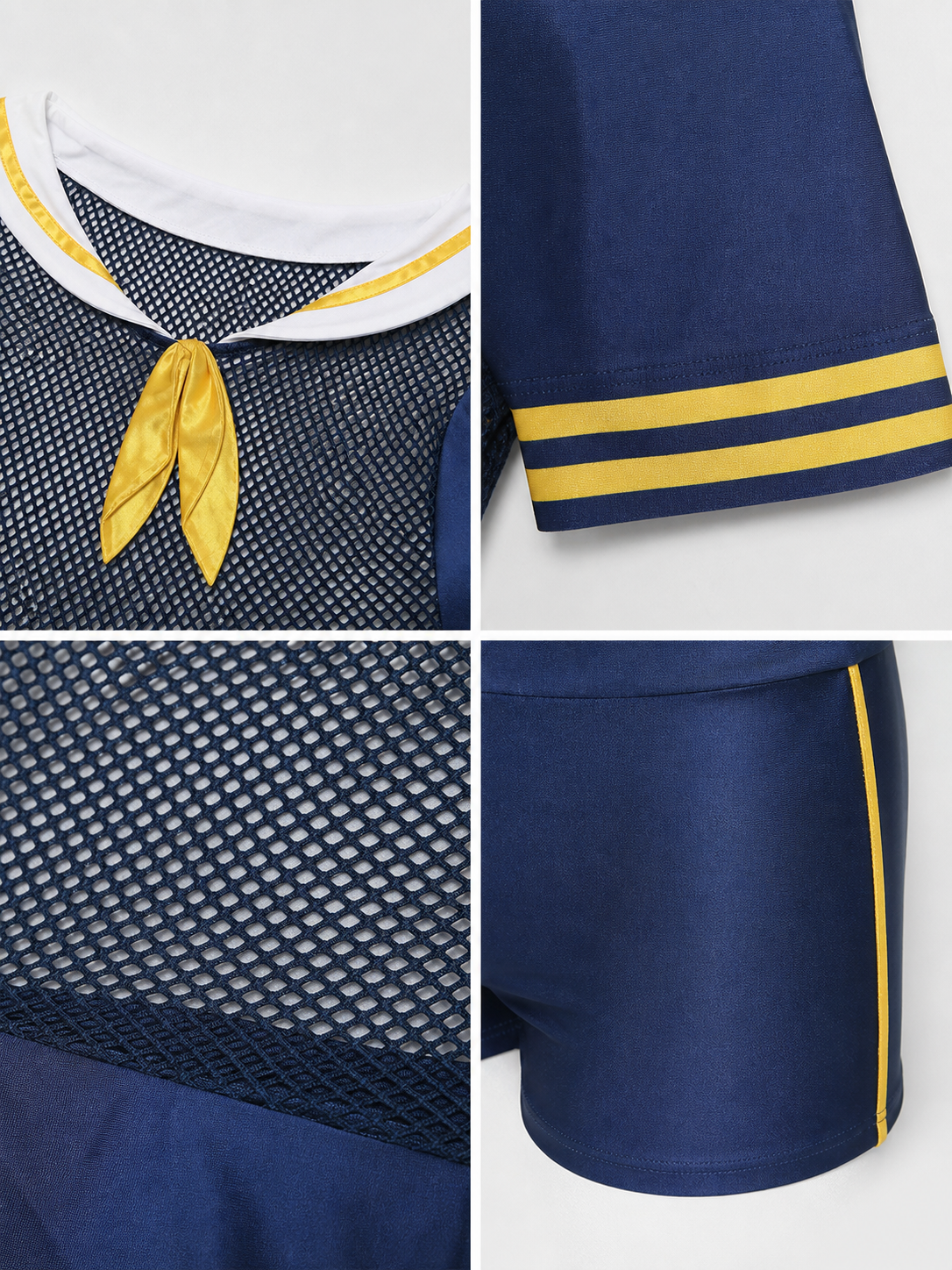 Sailor-Style Jumpsuit with Shorts for Role-Play Looks