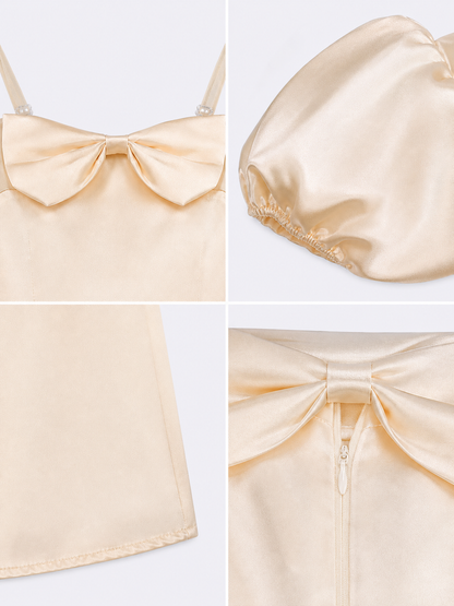 Cosplay Dress with Bow and Puff Sleeves