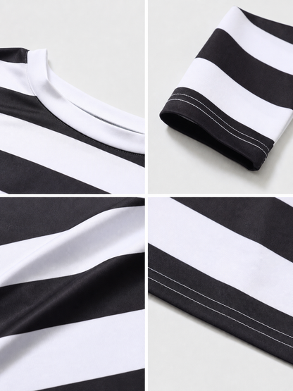 Thief Cosplay Costume, Striped Top and Pants detail view