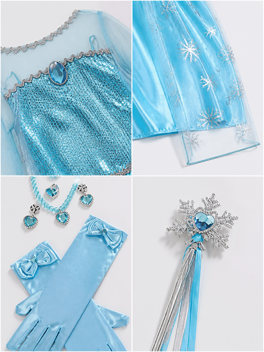 Snow Queen Costume for Halloween and Cosplay detail view