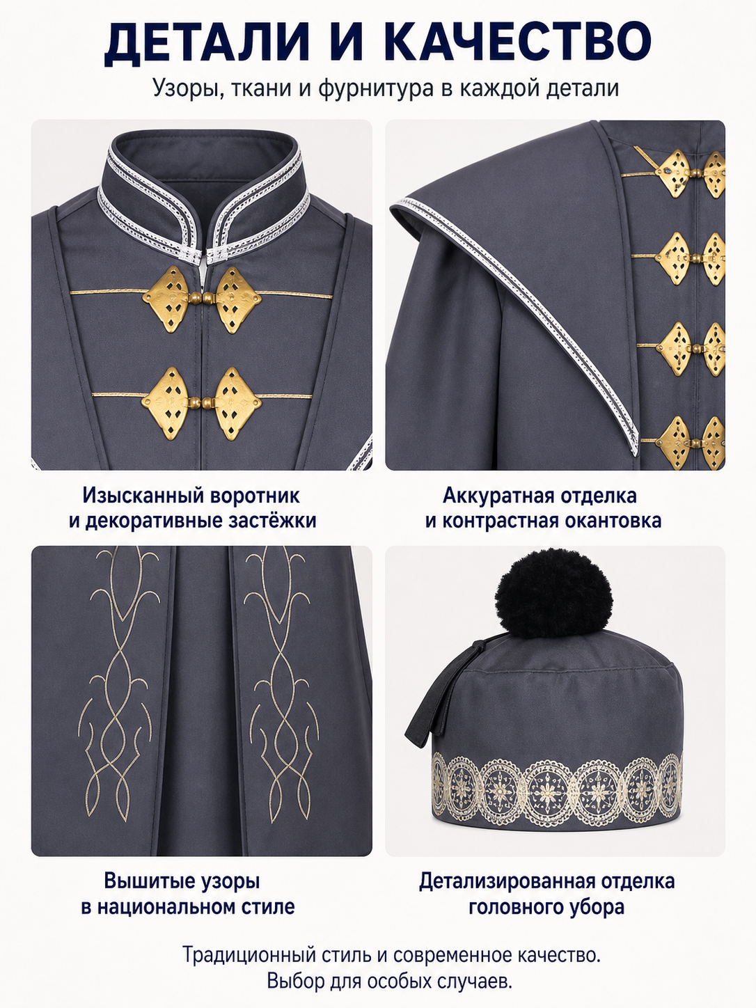 Wizard costume with robe and hat for Halloween detail view