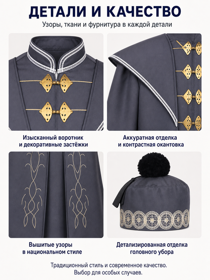 Wizard costume with robe and hat for Halloween detail view