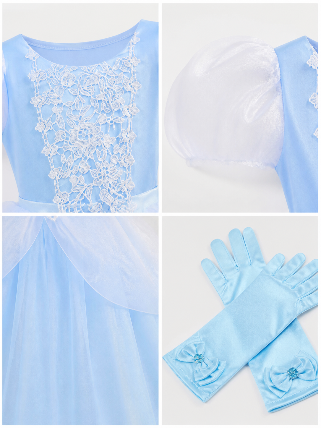 Princess Carnival Costume with Full Skirt and Lace