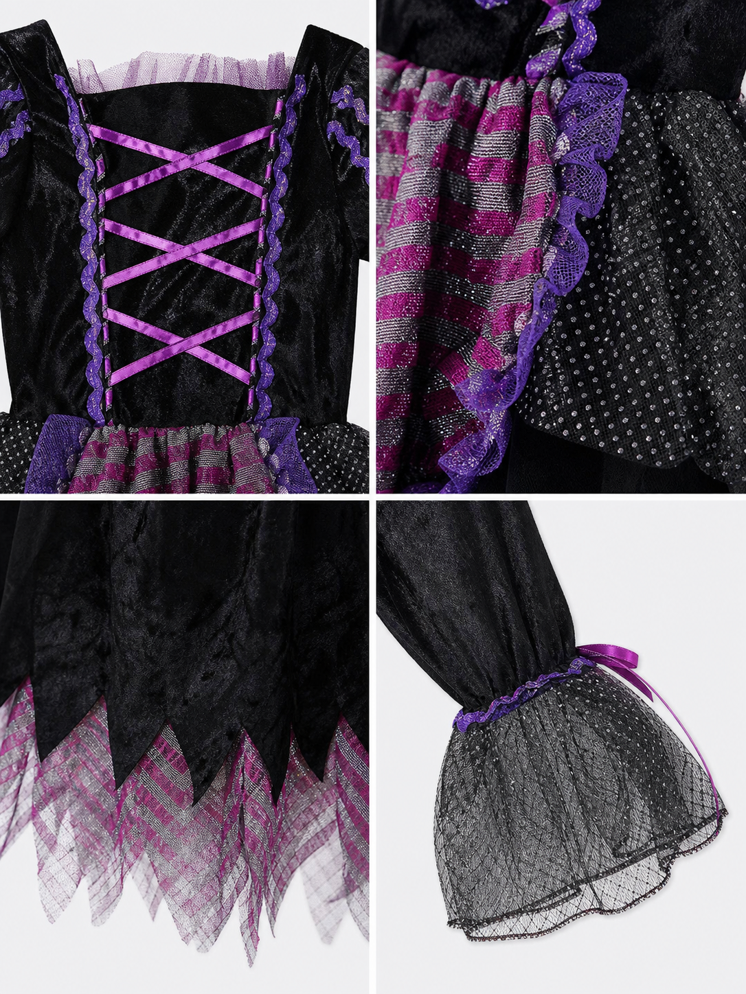 Witch cosplay dress costume with black hat