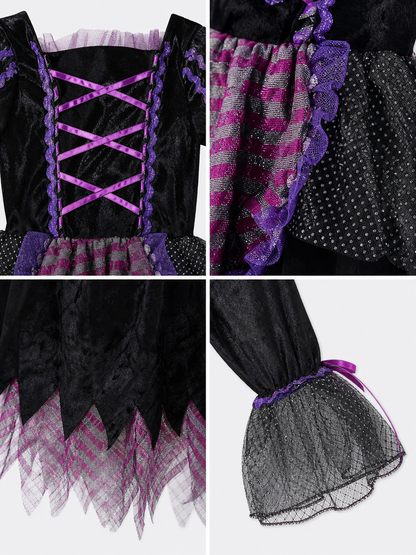 Witch cosplay dress costume with black hat
