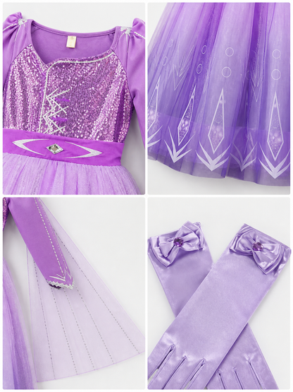 Purple Snow Queen Costume detail view