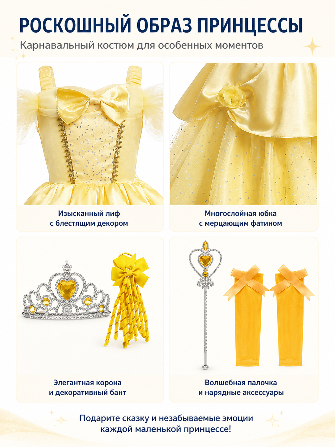 Children's Belle Halloween Costume detail view