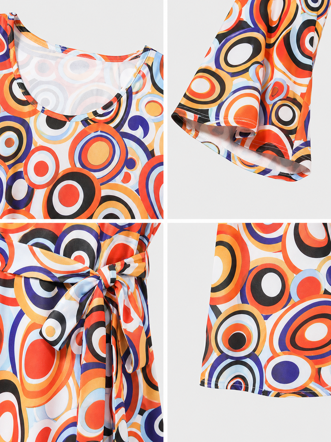 Disco-Style Costume Dress with Geometric Print