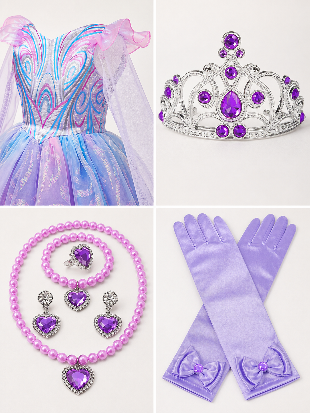 Princess Costume in Purple, Pink, and Blue Tones
