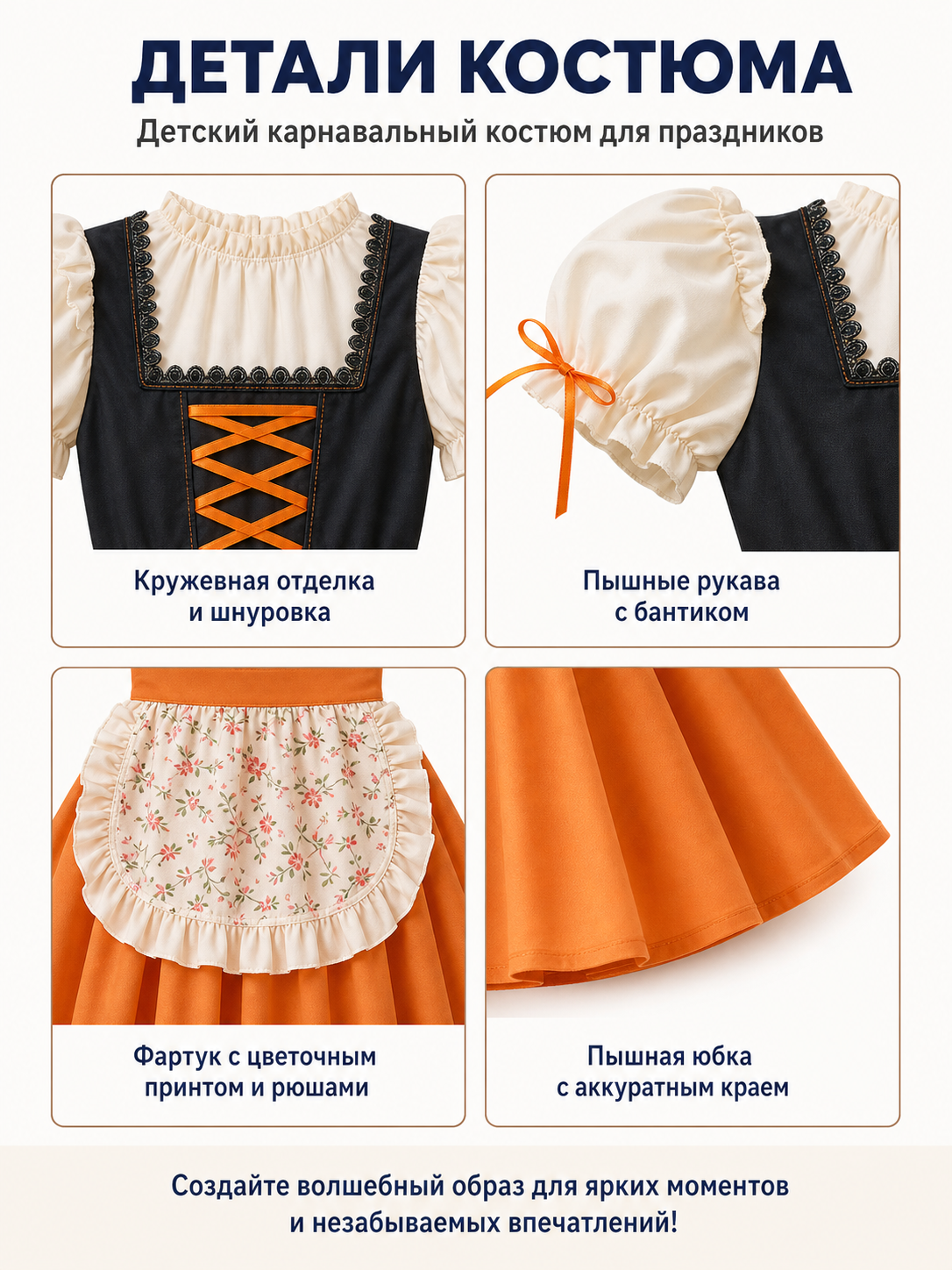 Dirndl Dress Set with Apron and Headscarf