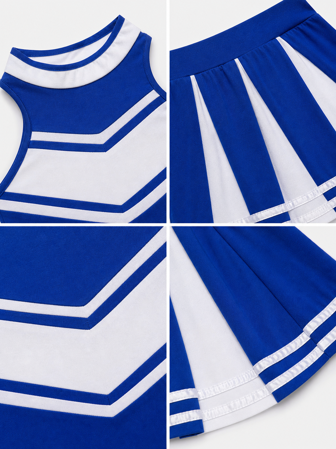 Cheerleading-Style Performance Costume, Blue and White