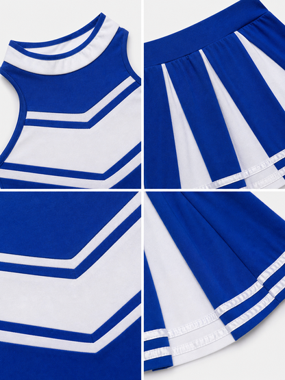 Cheerleading-Style Performance Costume, Blue and White