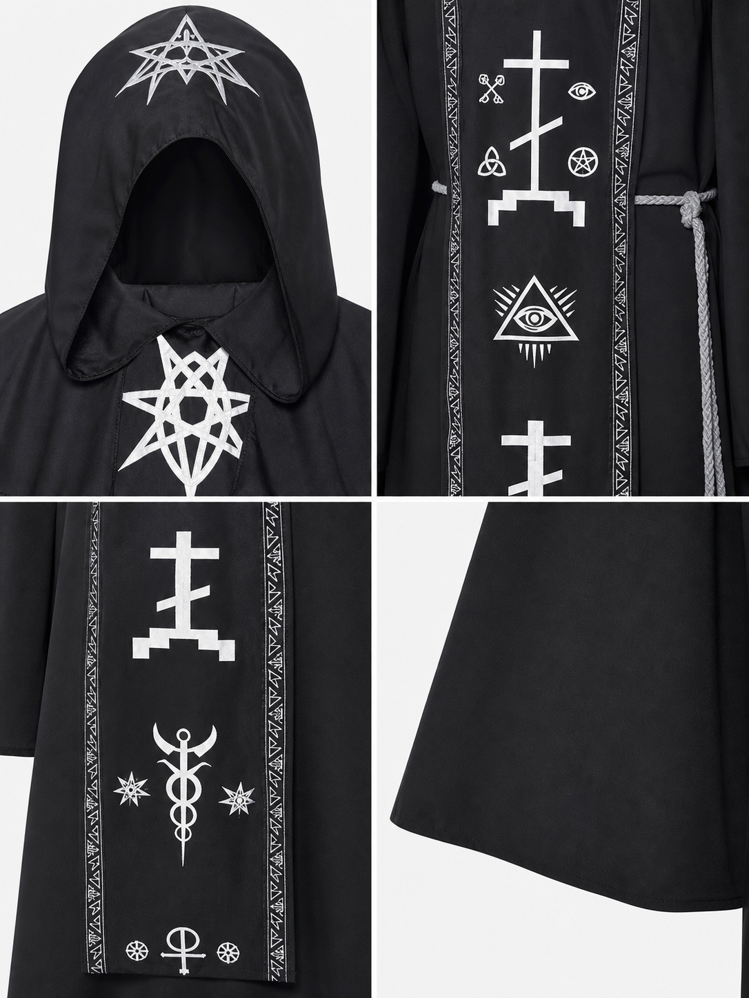 Black Gothic Hooded Cloak for Cosplay