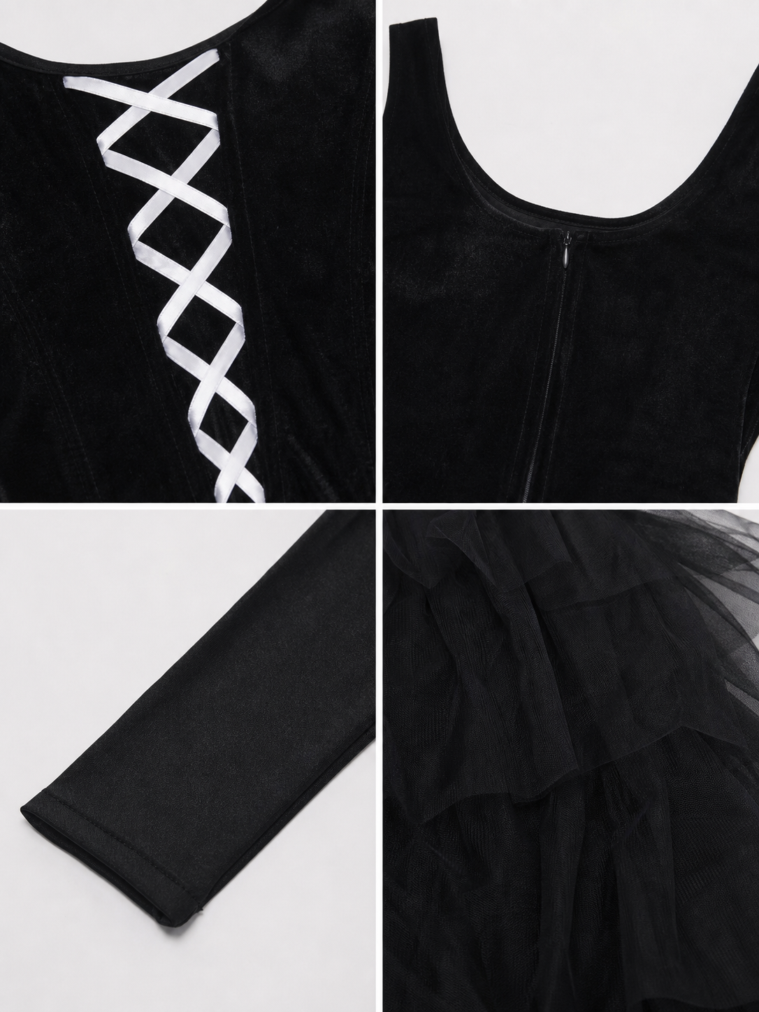 Halloween costume: black dress, hat, and gloves