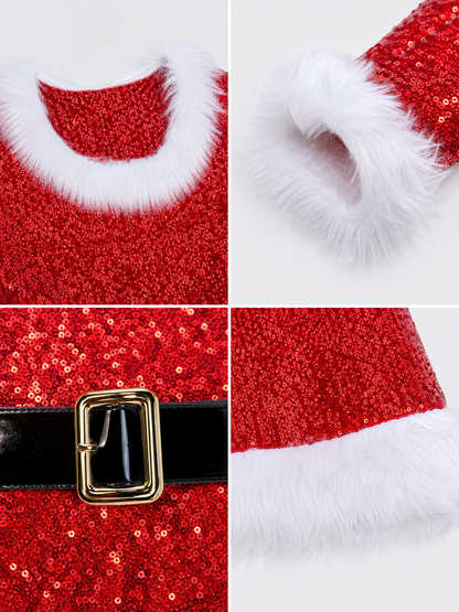 Santa Costume with Sequins and Belt
