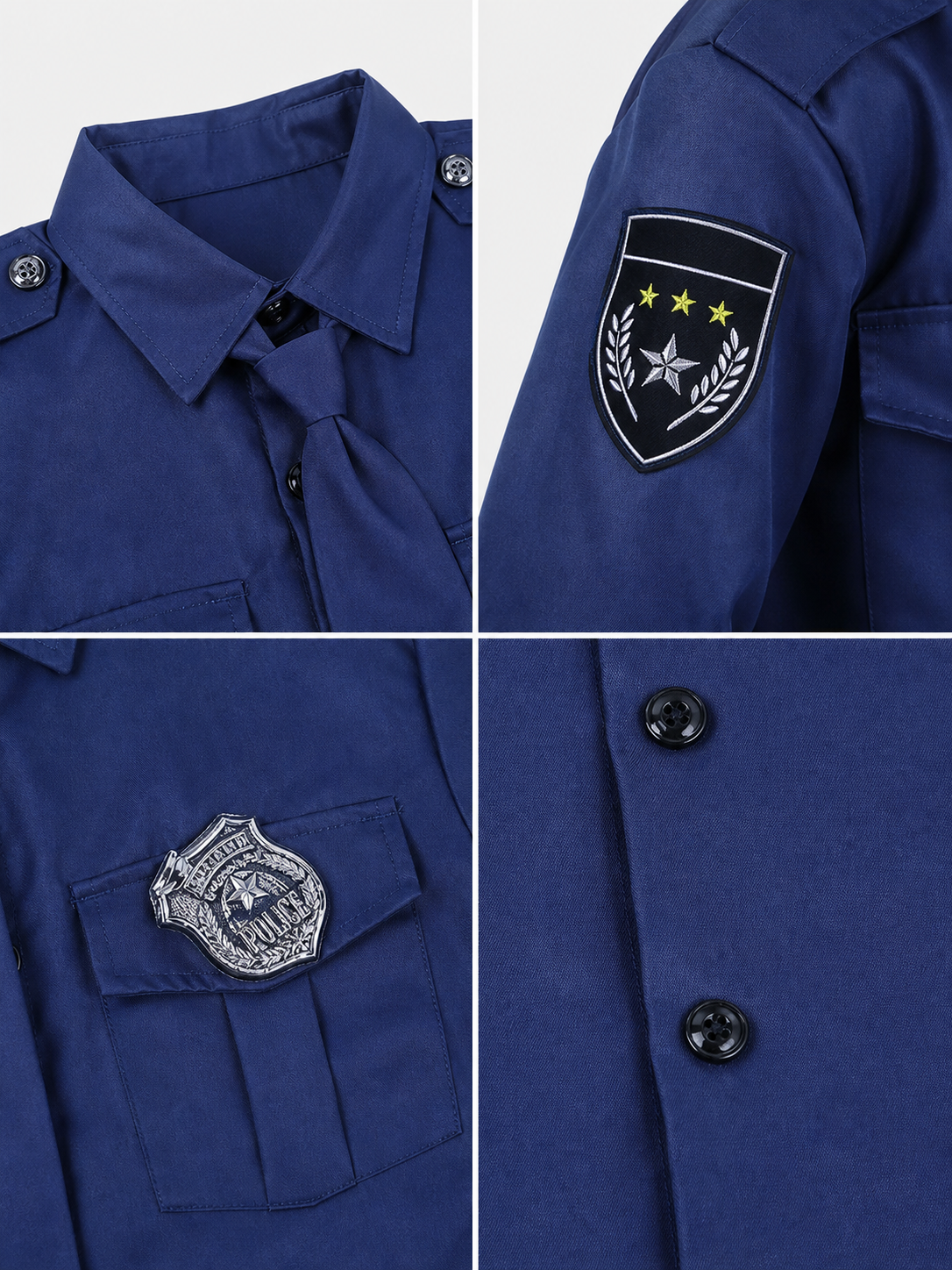 Children's Police Officer Costume for Performances and Cosplay detail view