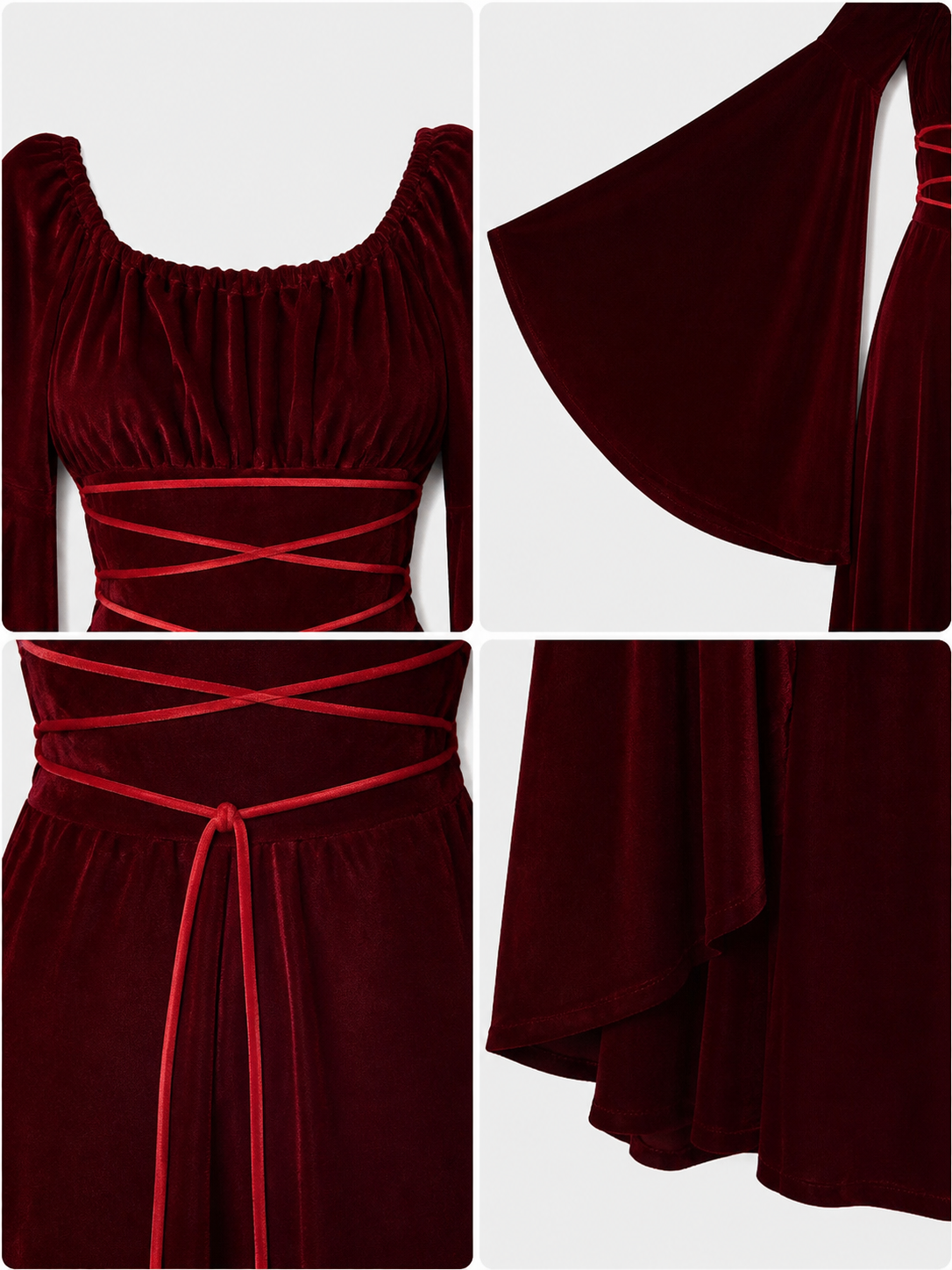 Maxi Dress with Corset Lacing and Ruffles