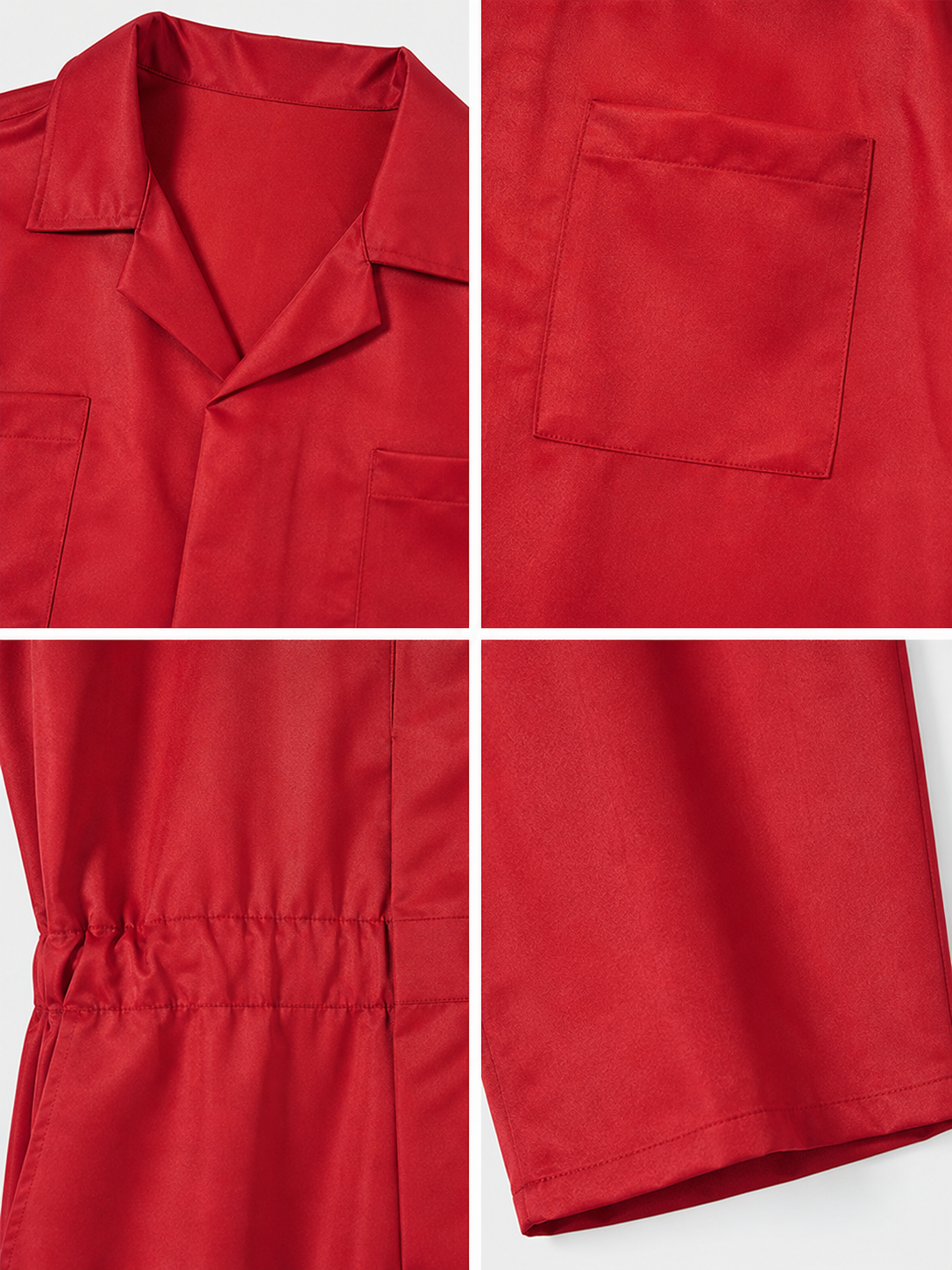 Red Miles Long-Sleeve Jumpsuit