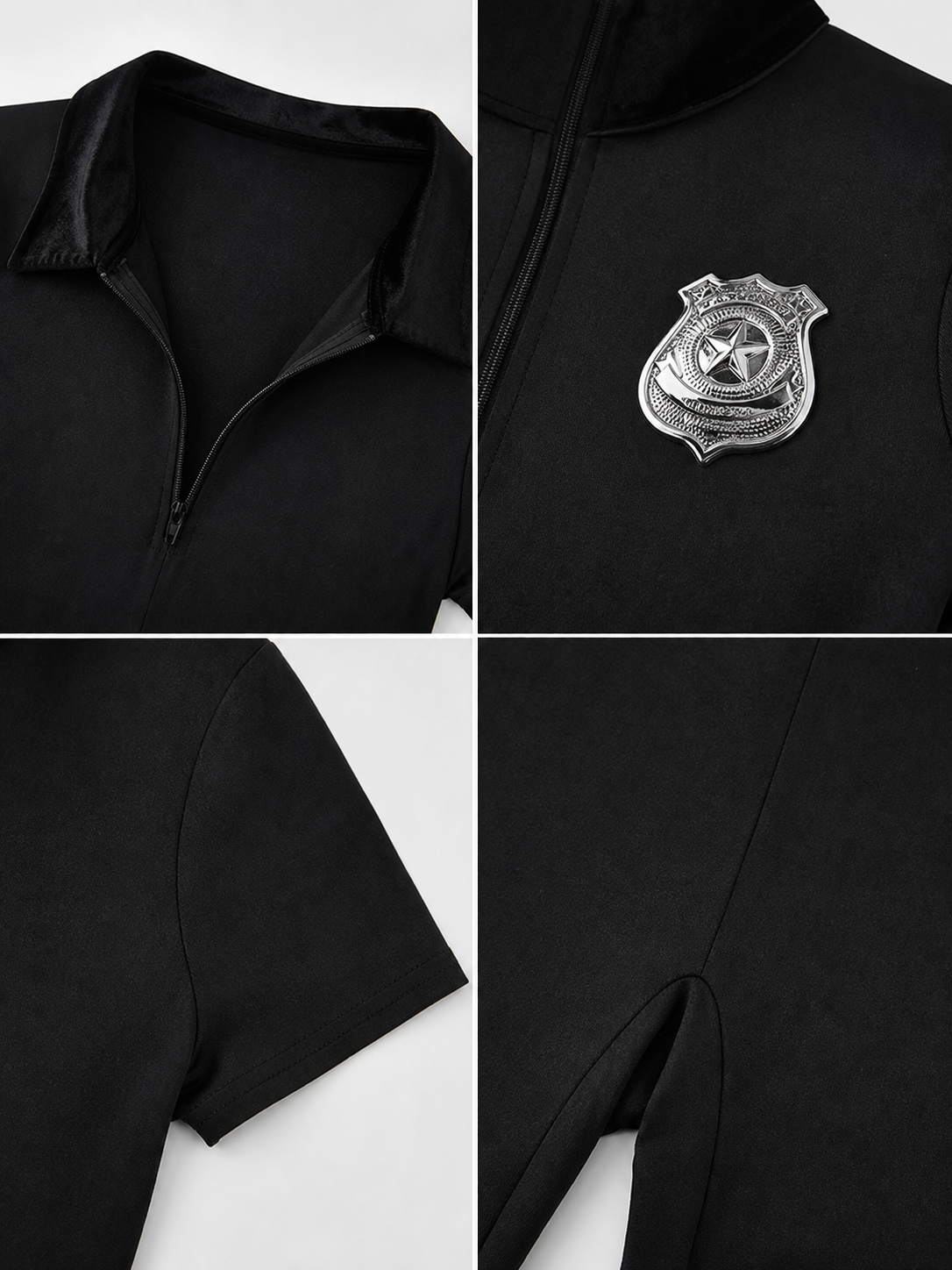 Black Police Jumpsuit for Cosplay