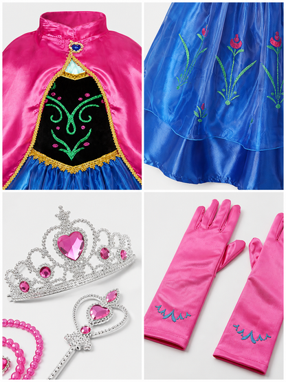 Princess Costume with Cape for Halloween detail view