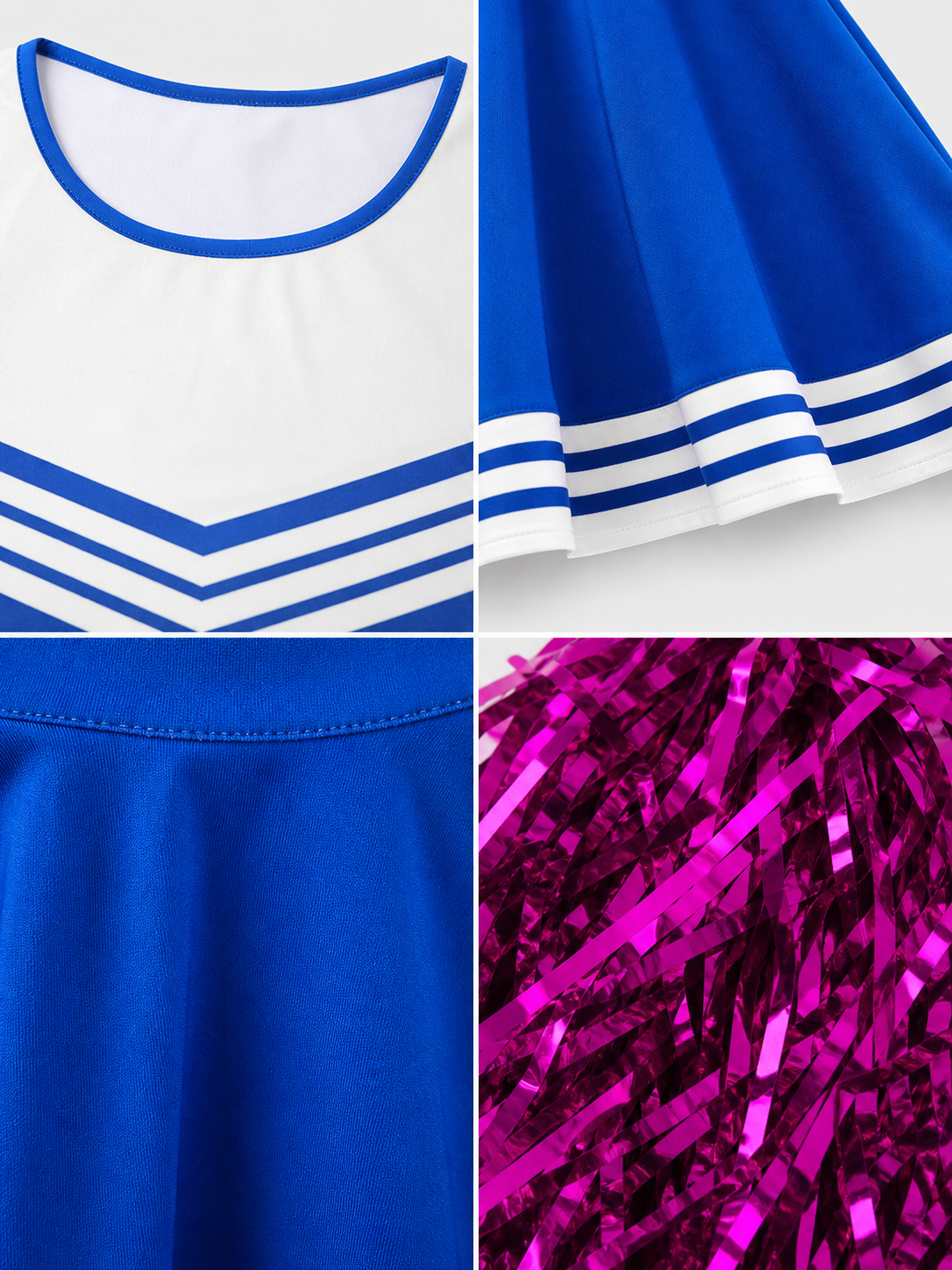CHEERS Cheerleading Costume with Pom-Poms and Knee-High Socks