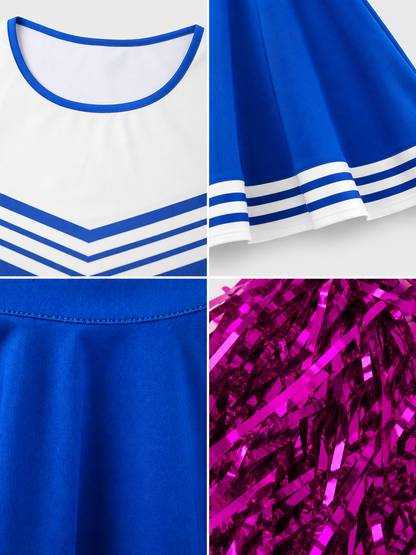 CHEERS Cheerleading Costume with Pom-Poms and Knee-High Socks