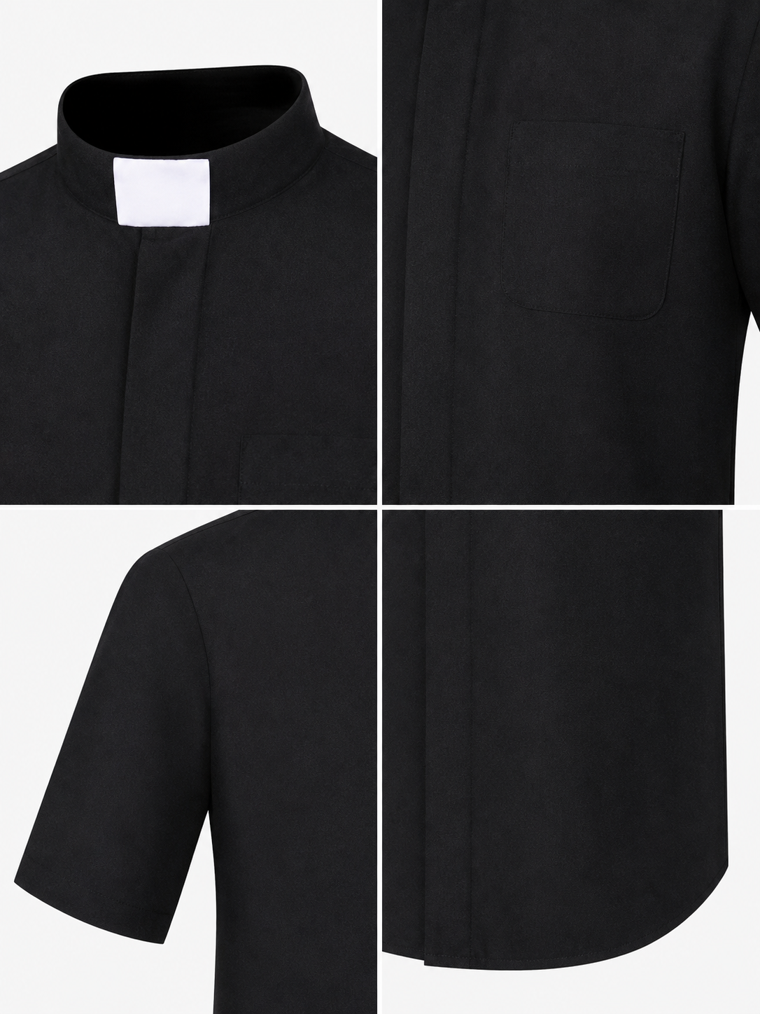 Black cosplay shirt with a stand collar