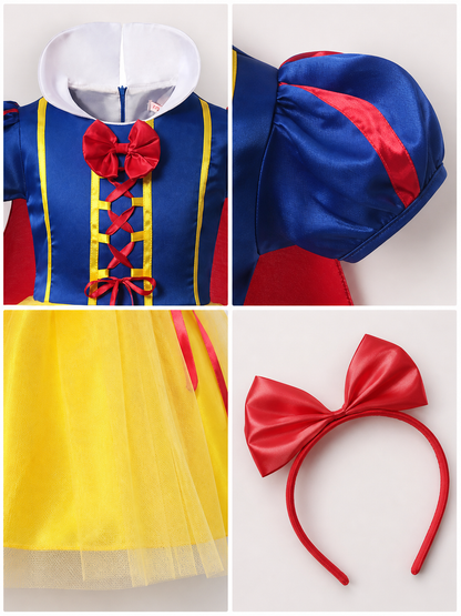 Princess Costume with Red Cape and Bow detail view