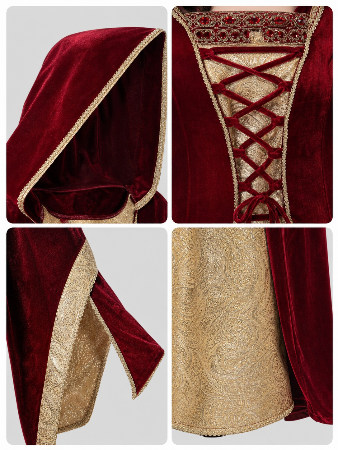 Halloween dress designed in the style of a European medieval costume, suitable
