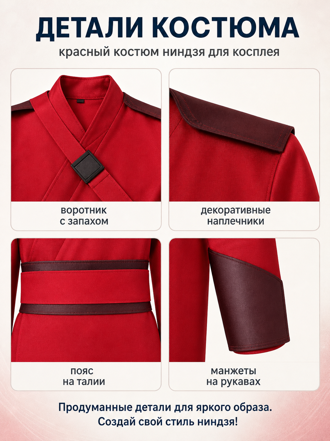 Spider-Man Cosplay Costume, Red, with Accessories product detail composite