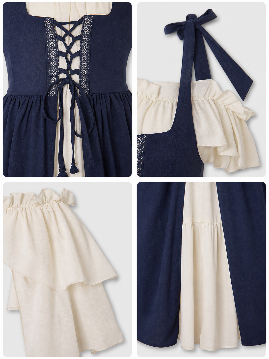 Renaissance-Style Costume Dress with Lacing