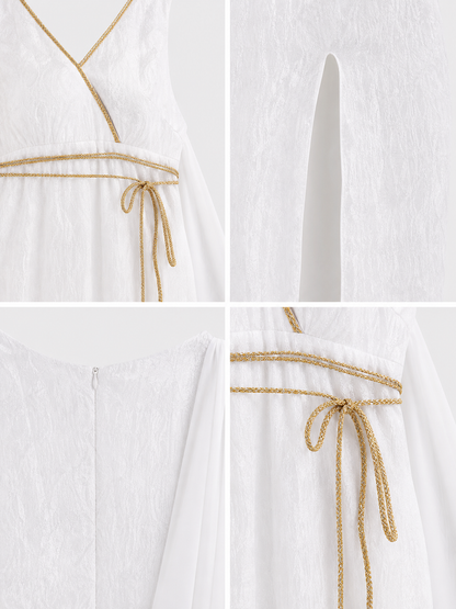 Greek-Style Dress with Gold Accents
