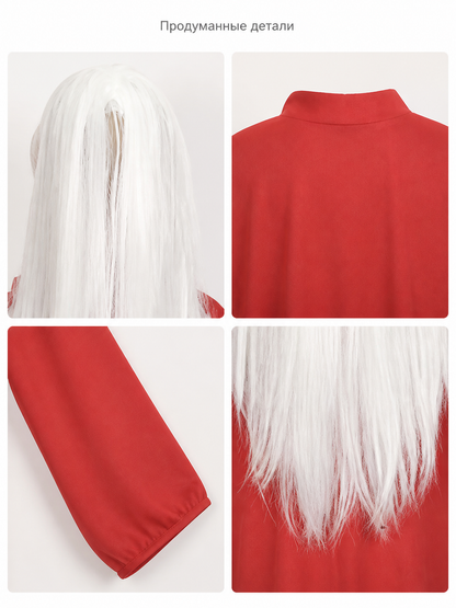 Long Straight White Wig, 75 cm, for Cosplay and Halloween detail view