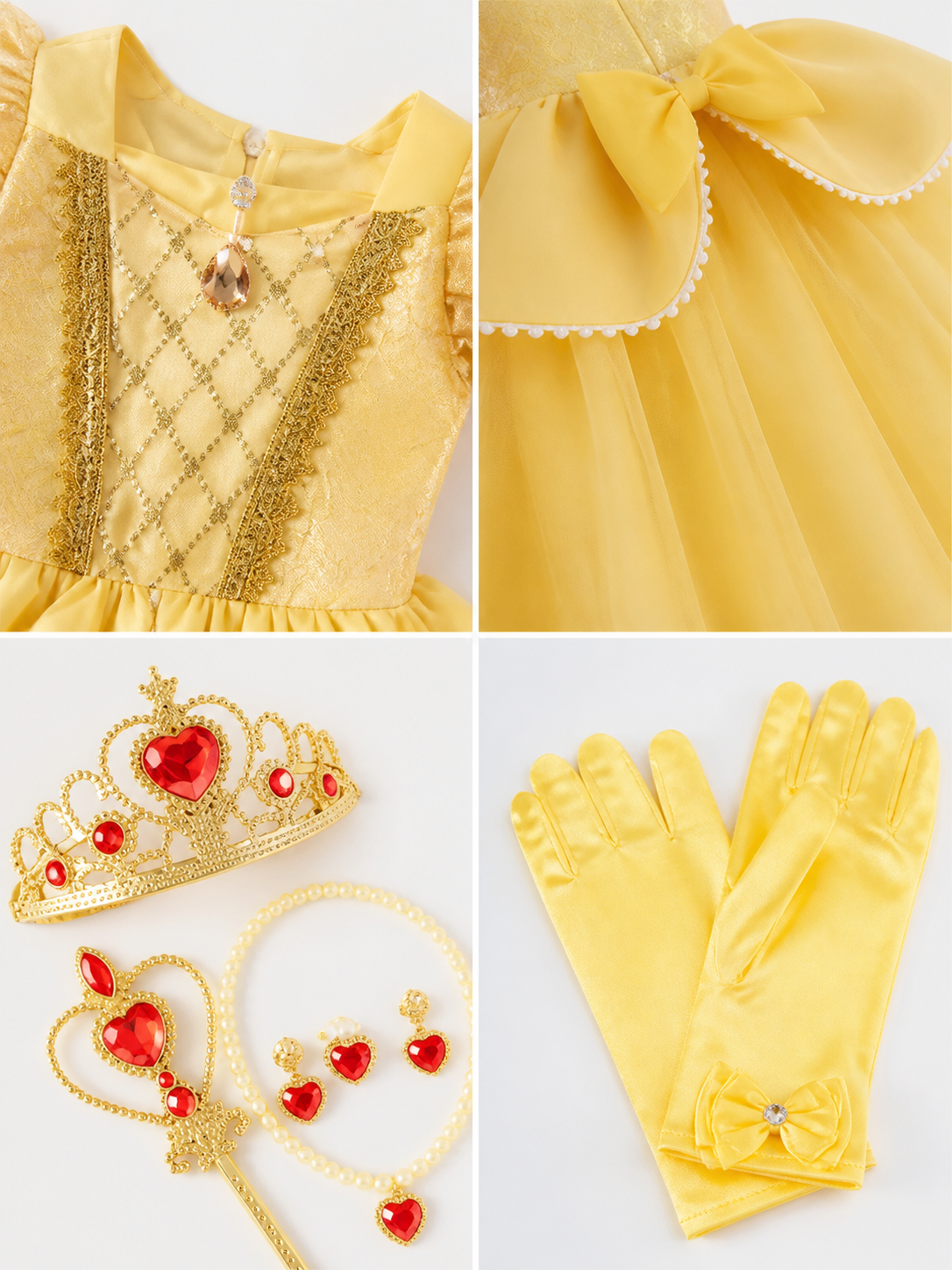 Yellow Princess Costume for Halloween and Cosplay detail view