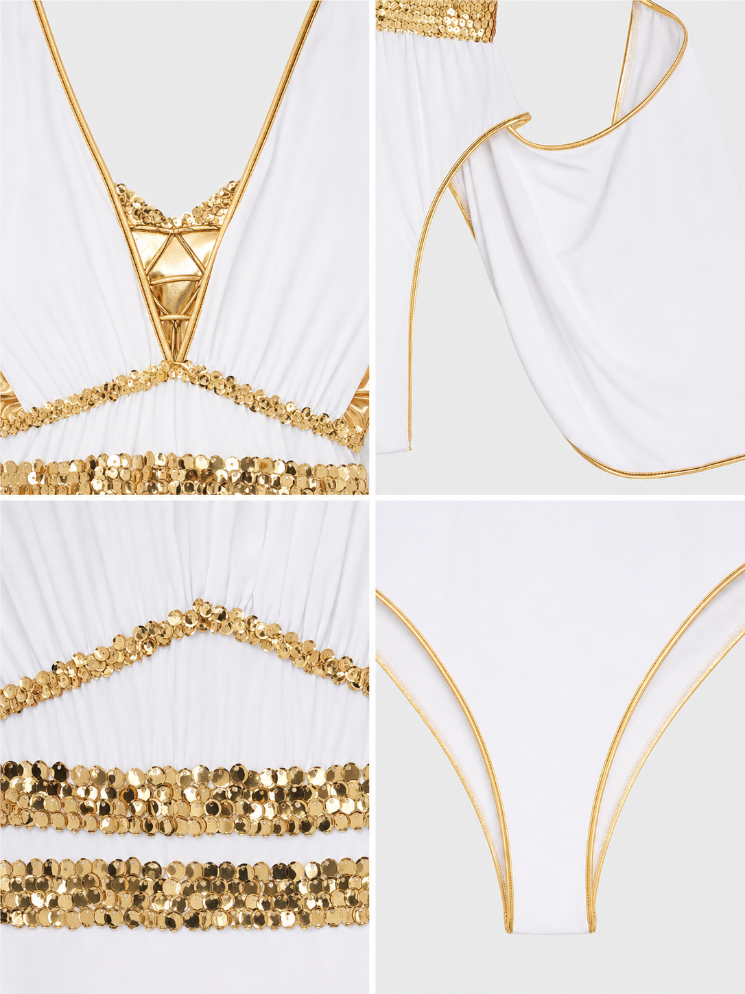 White and Gold Carnival Costume Jumpsuit