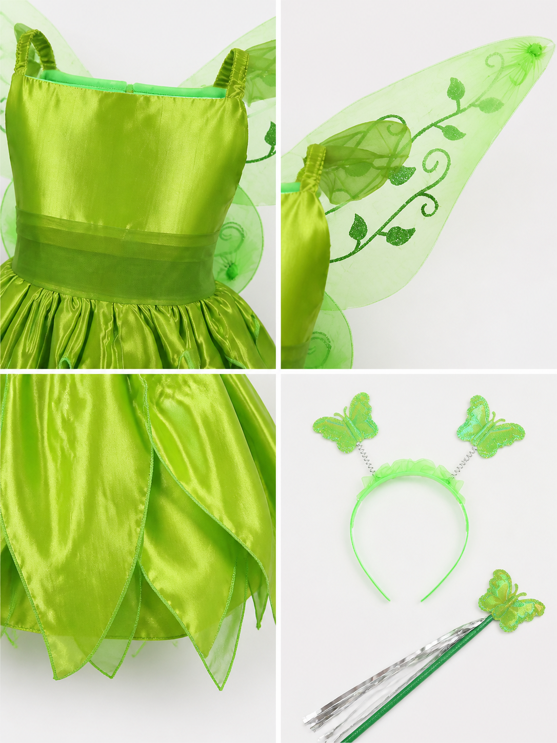Green Fairy Costume with Wings for Halloween