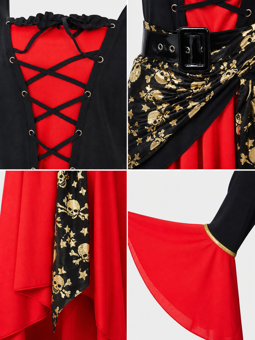 Red pirate costume for Halloween and cosplay