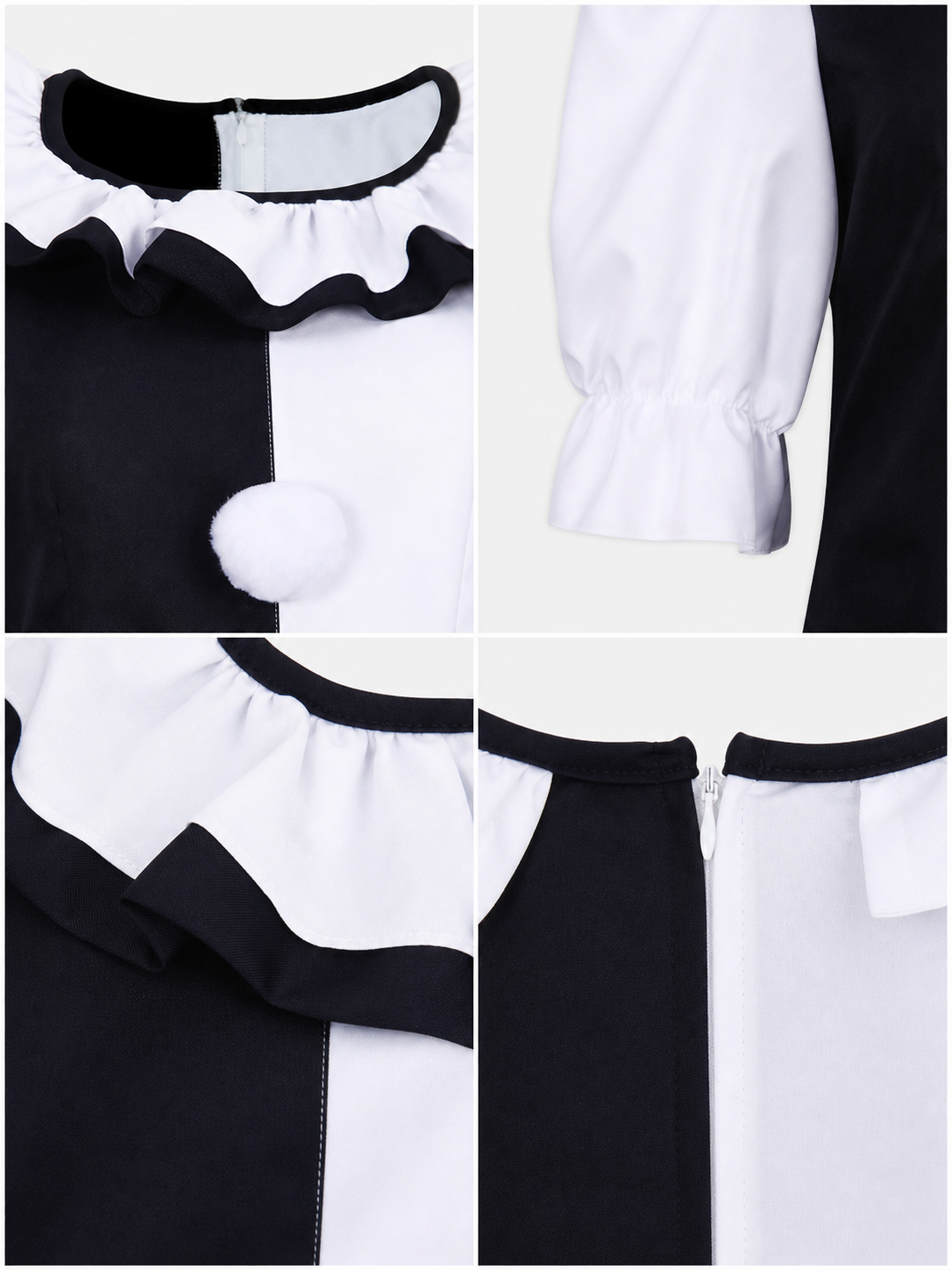 Black and White Clown Costume for Stage and Parties