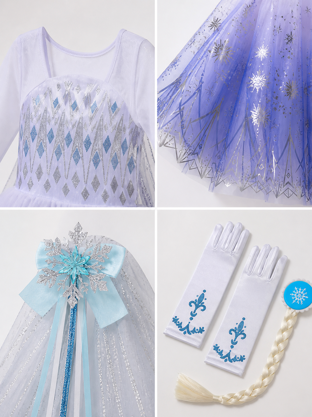 Snow Queen Costume with LED Lights detail view