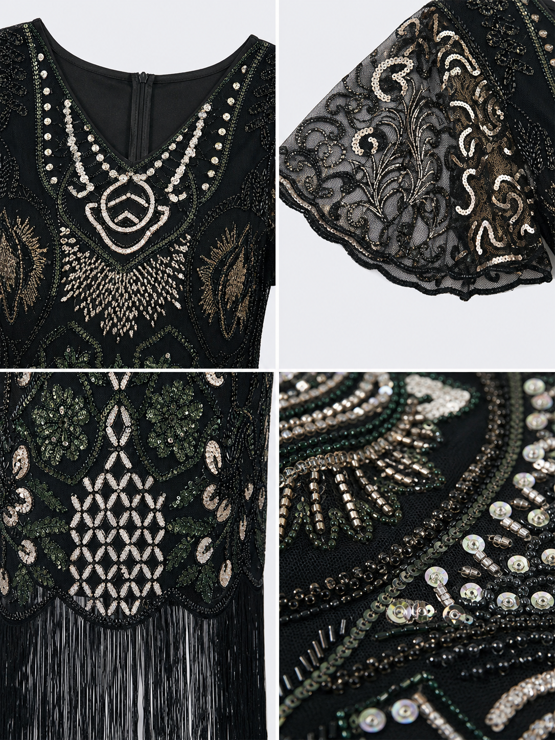 Vintage Art Deco Fringe and Sequin Dress