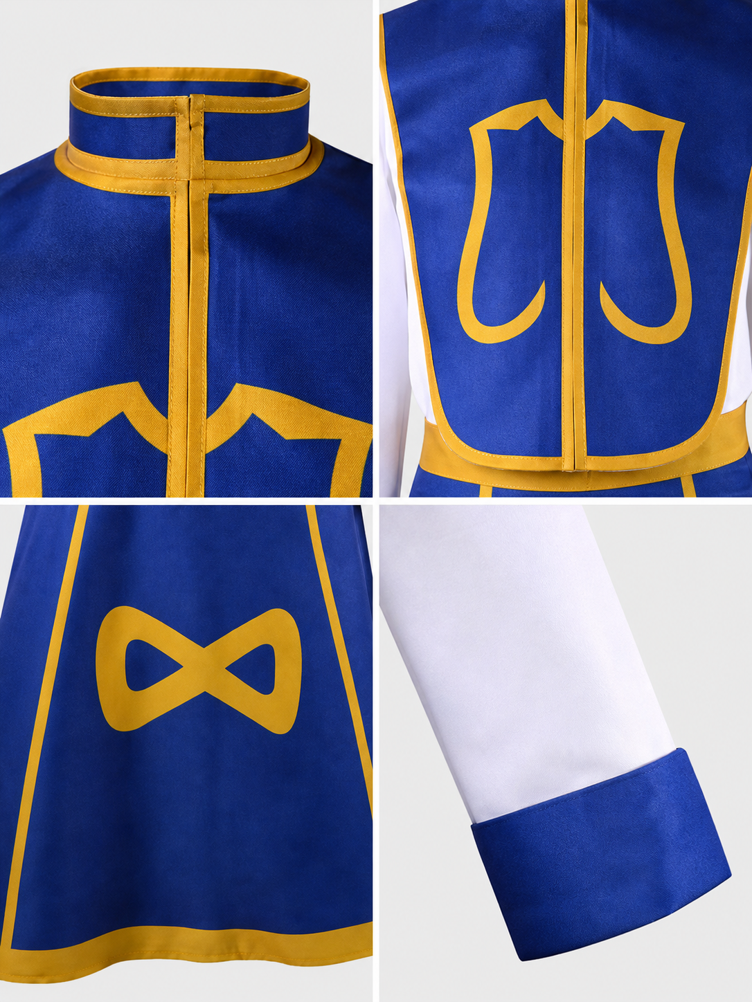 Kurapika Cosplay Costume with Blue Outfit and Gold Details