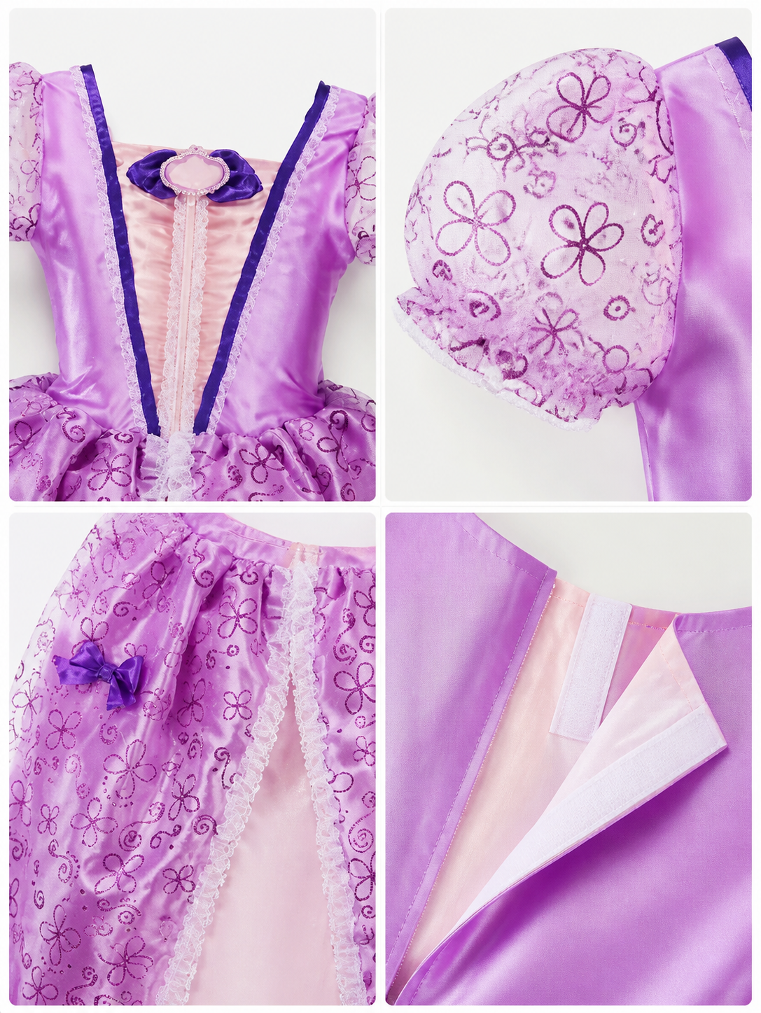 Halloween Princess Costume Dress with Flowers